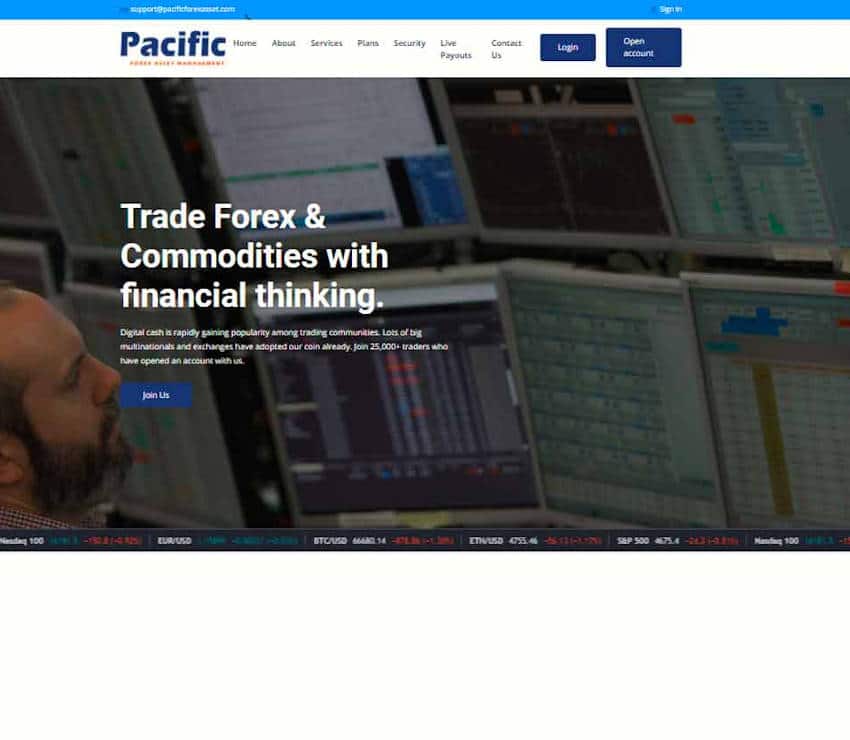 Página web de Pacific Forex Asset Management