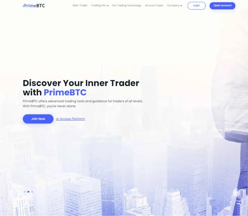Página web de PrimeBTC