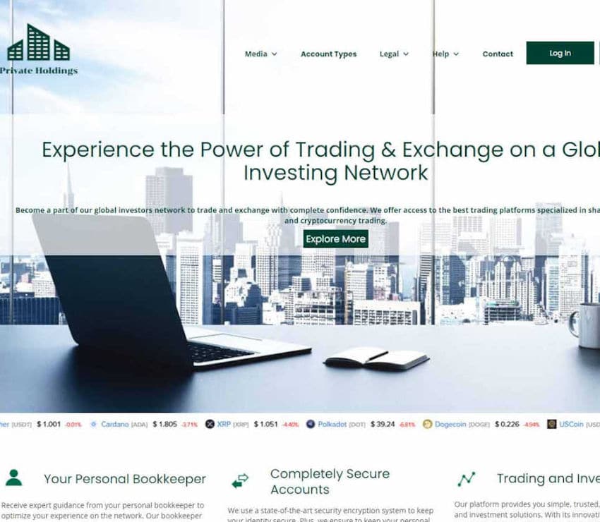 Página web de Private Holdings