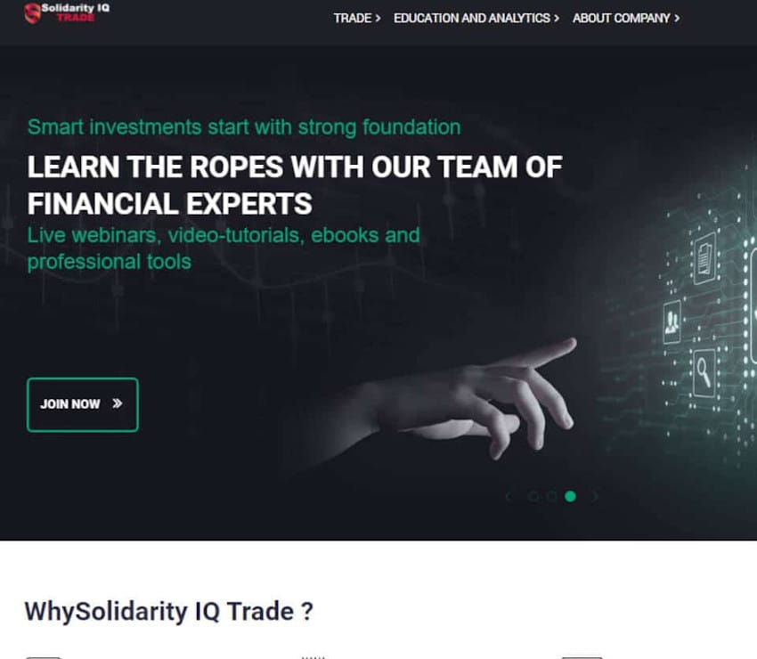 Página web de Solidarity IQ Trade