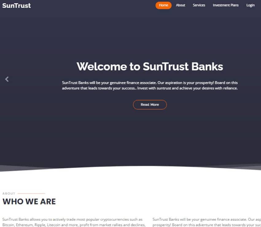 Página web de SunTrust Banks