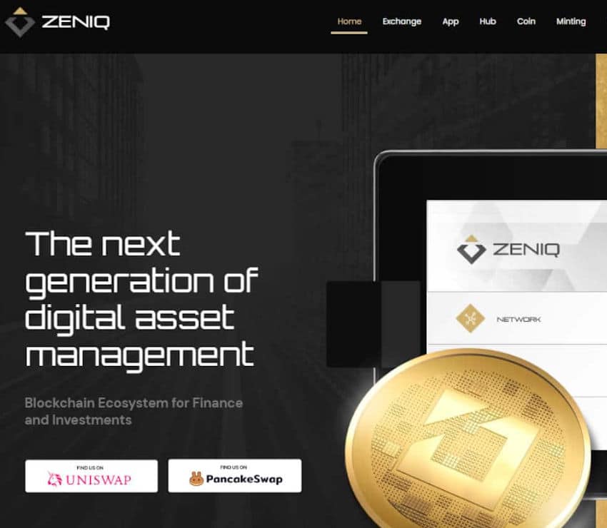 Página web de Zeniq