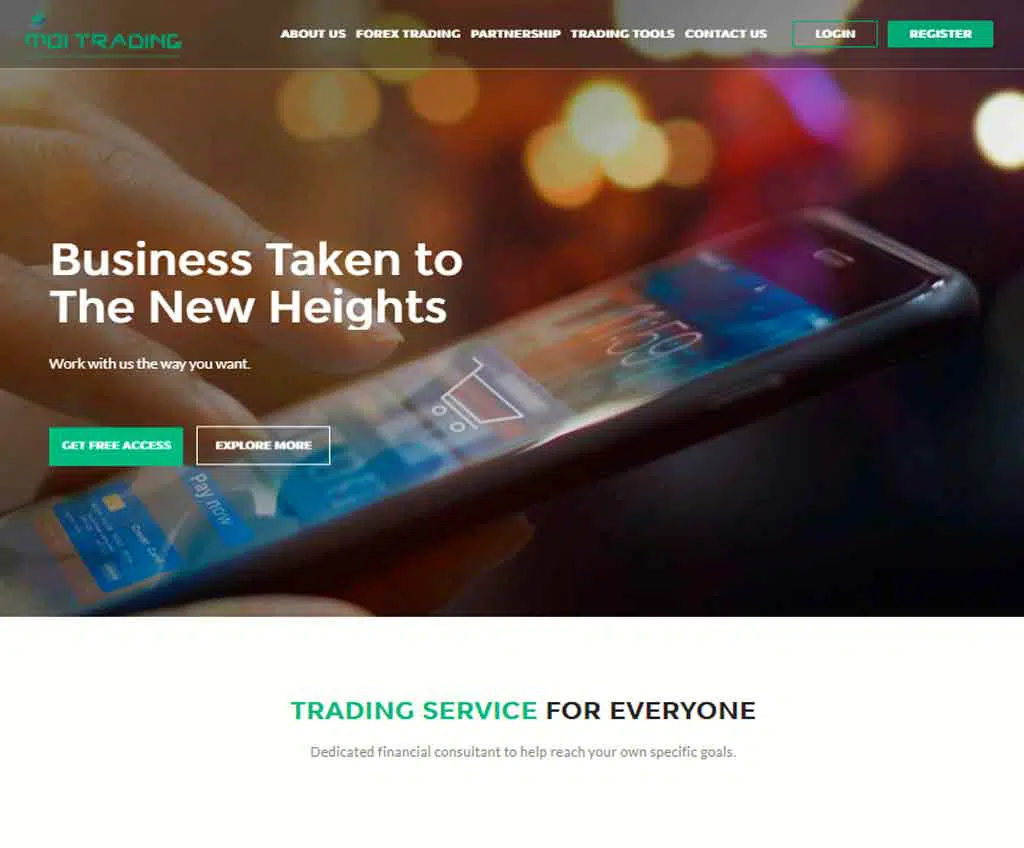 Página web de MBI Trading