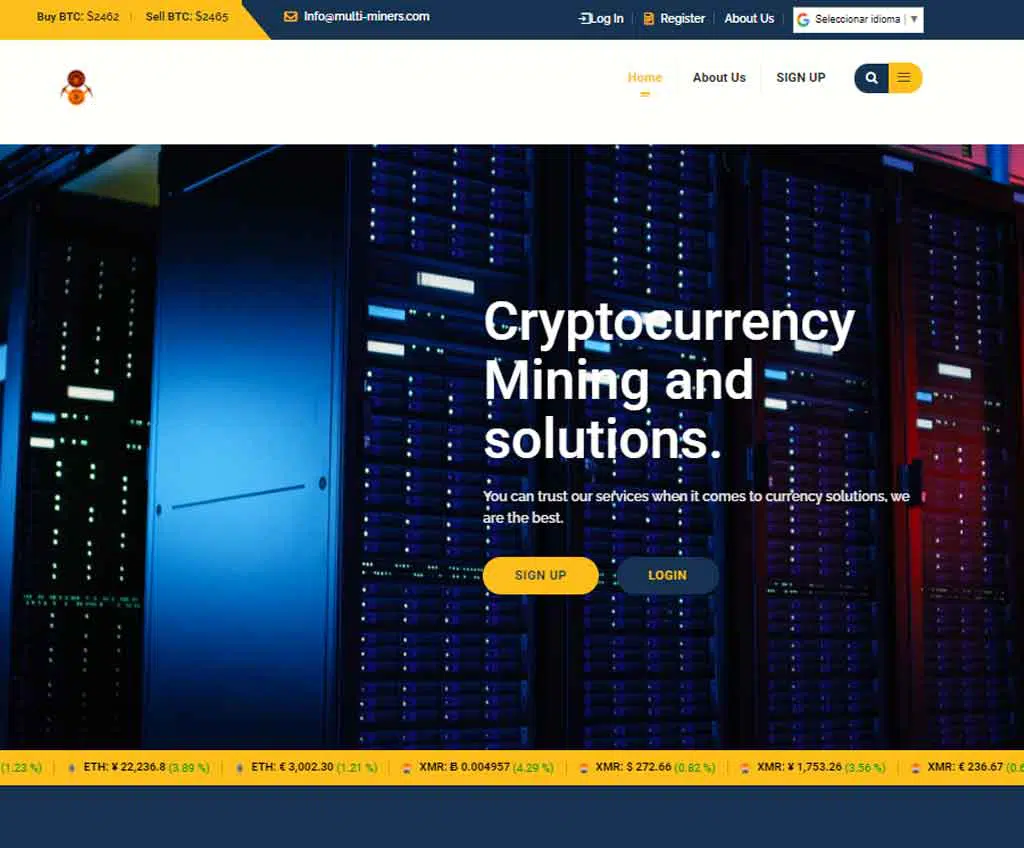 Página web de Multi Miners