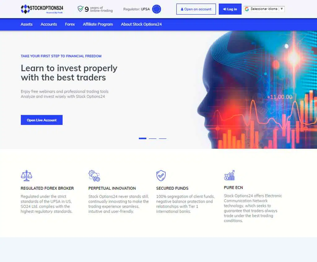 Página web de Stock Options24