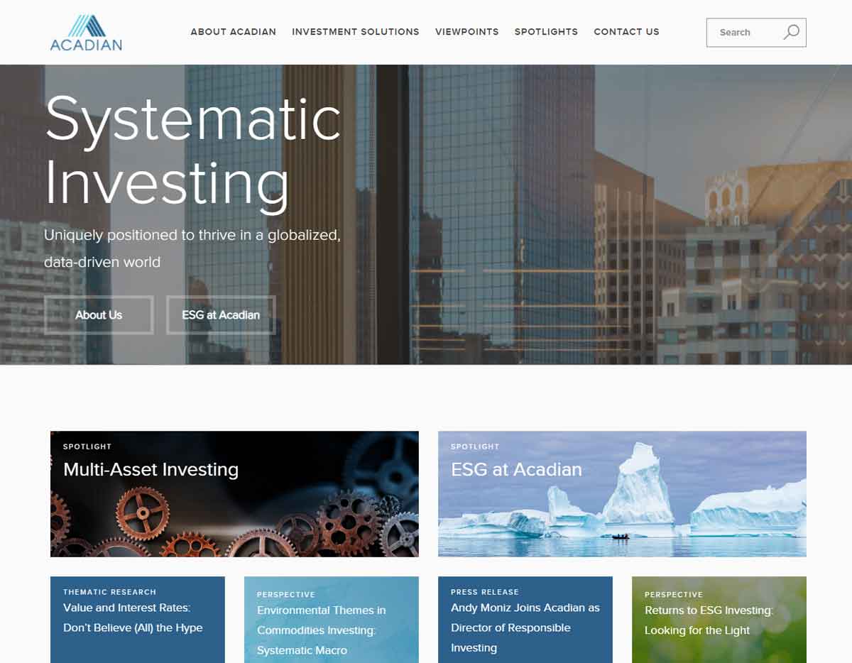 Página web de Acadian Asset Management