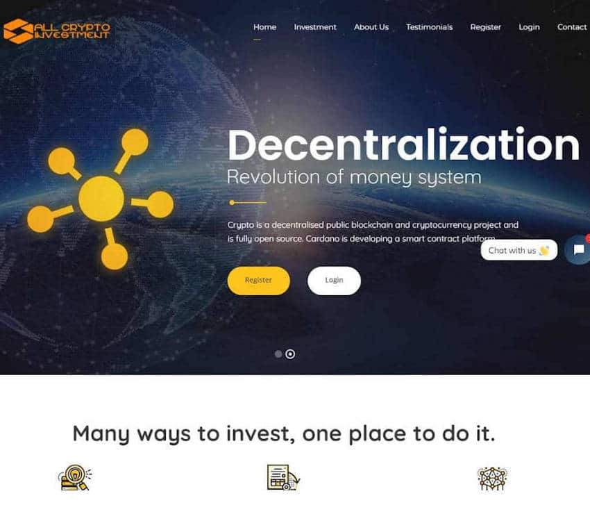 Página web de All Crypto Investment