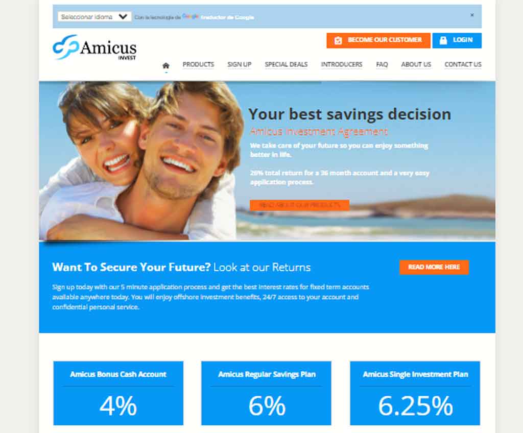 Página web de Amicus Investment