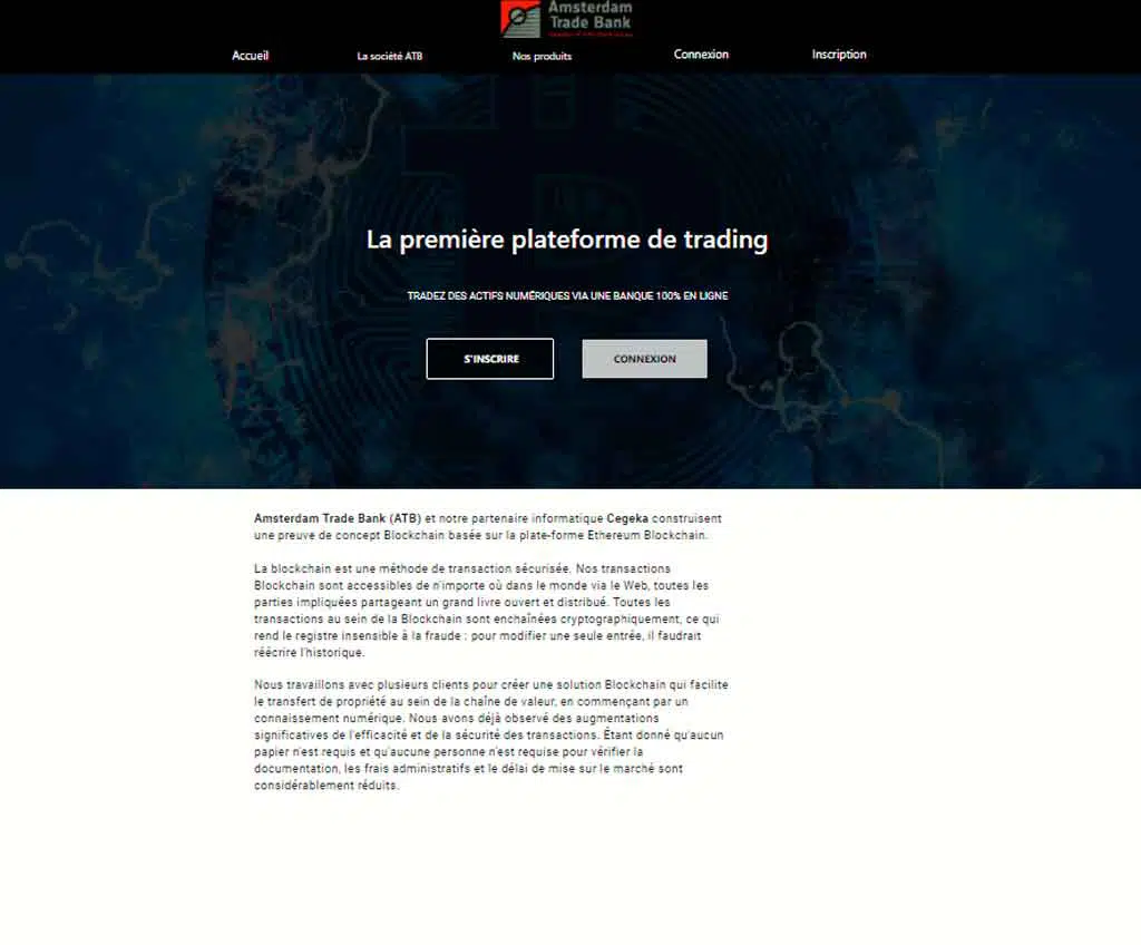 Página web de Amsterdam Trade Bank