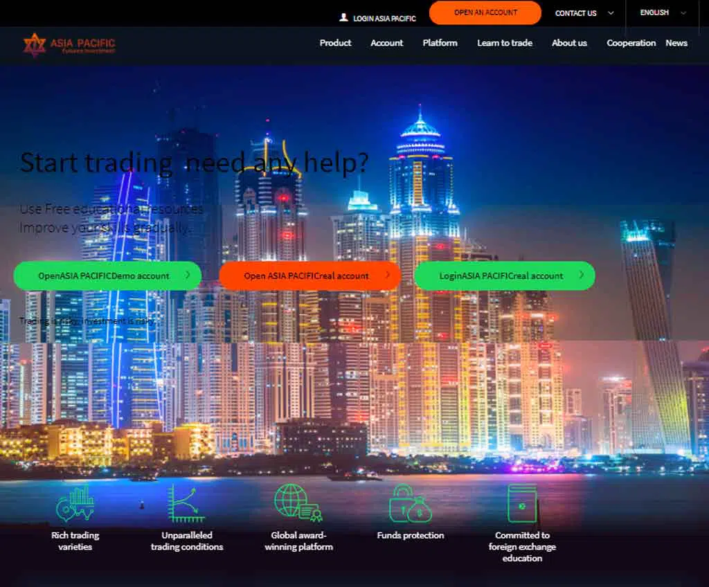 Página web de ASIA PACIFIC