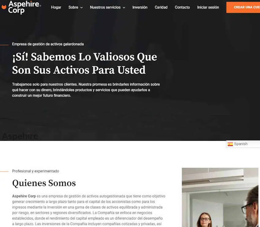 Página web de Aspehire Corp