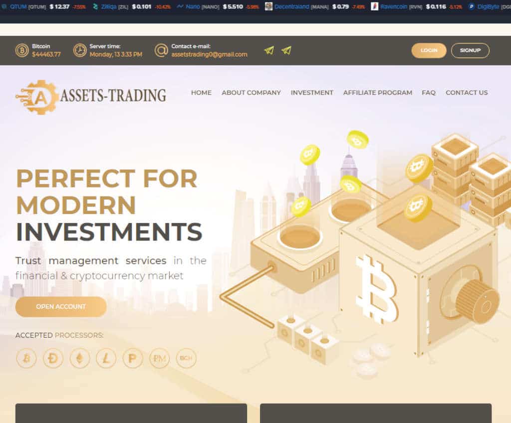 Página web de Assets-trading.com