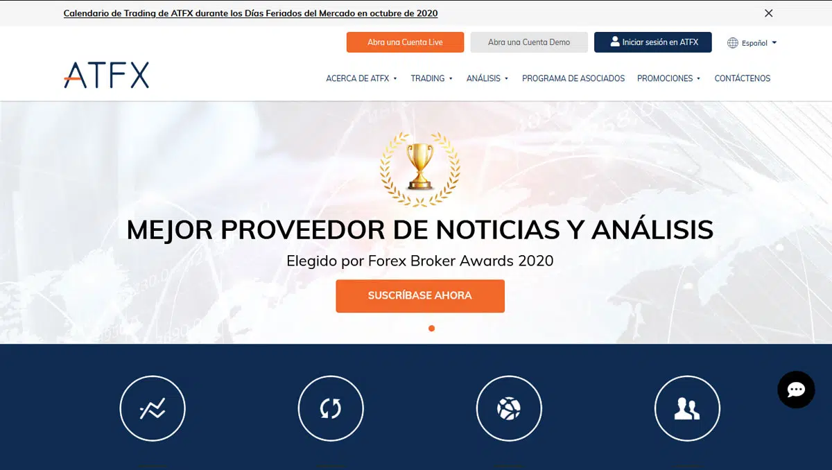 Página web de ATFX Global