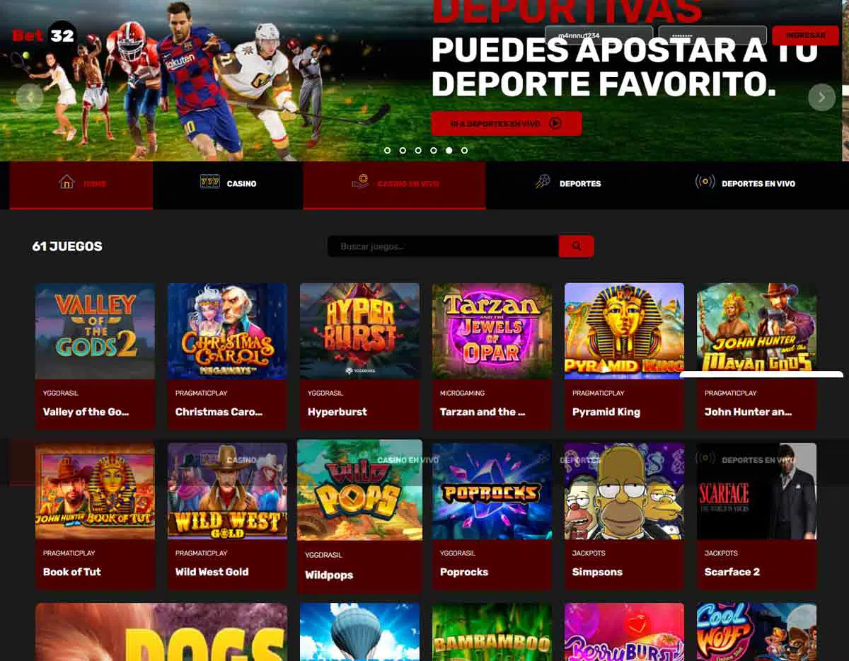 Página web de Bet32