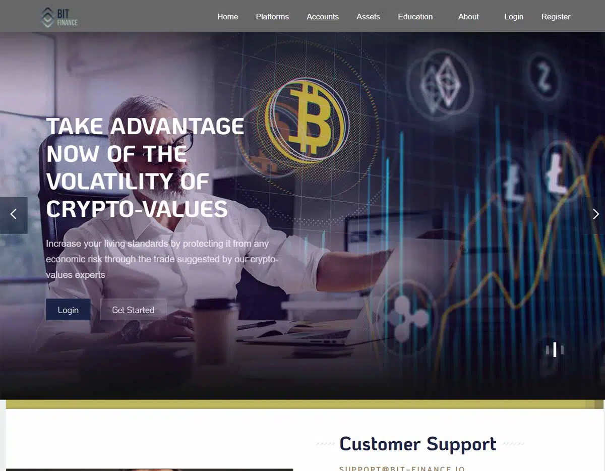 Página web de Bit Finance