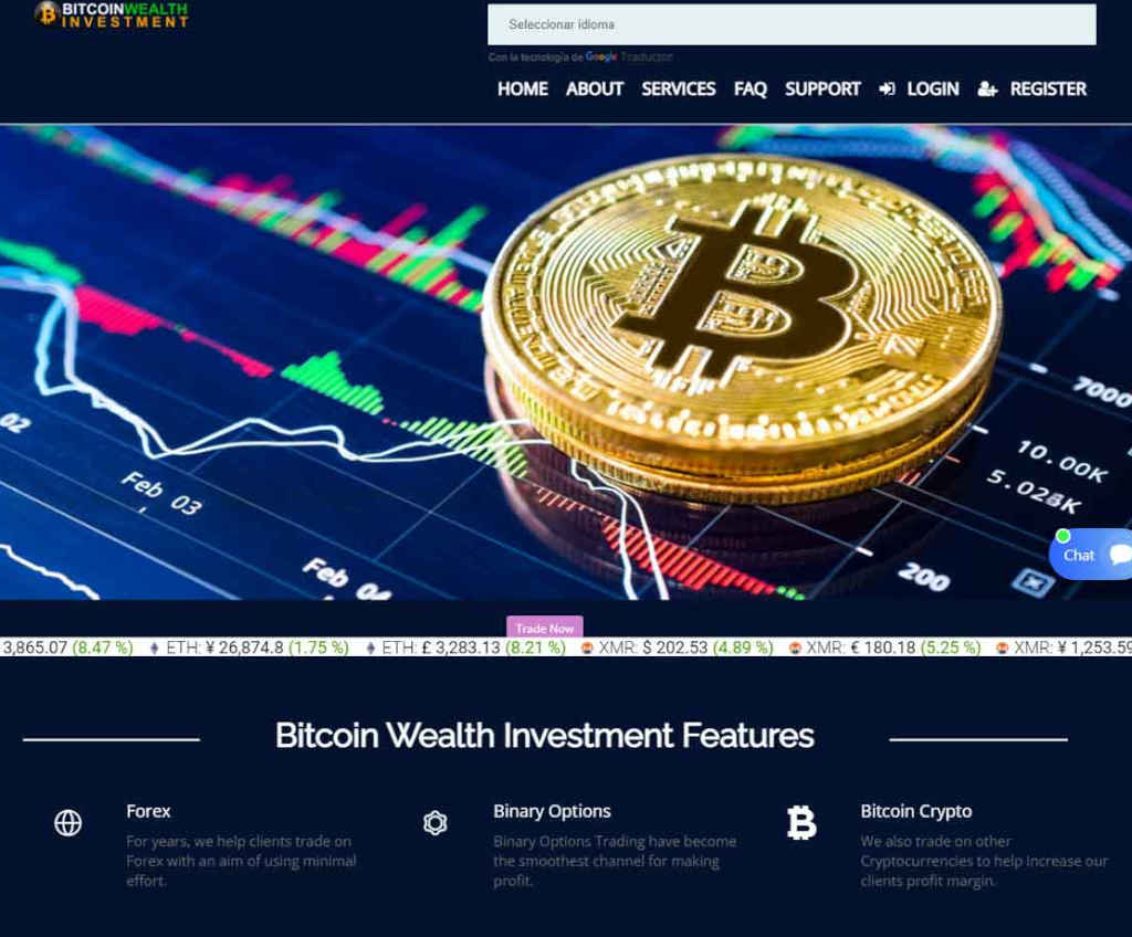 Página web de Bitcoin Wealth Investment