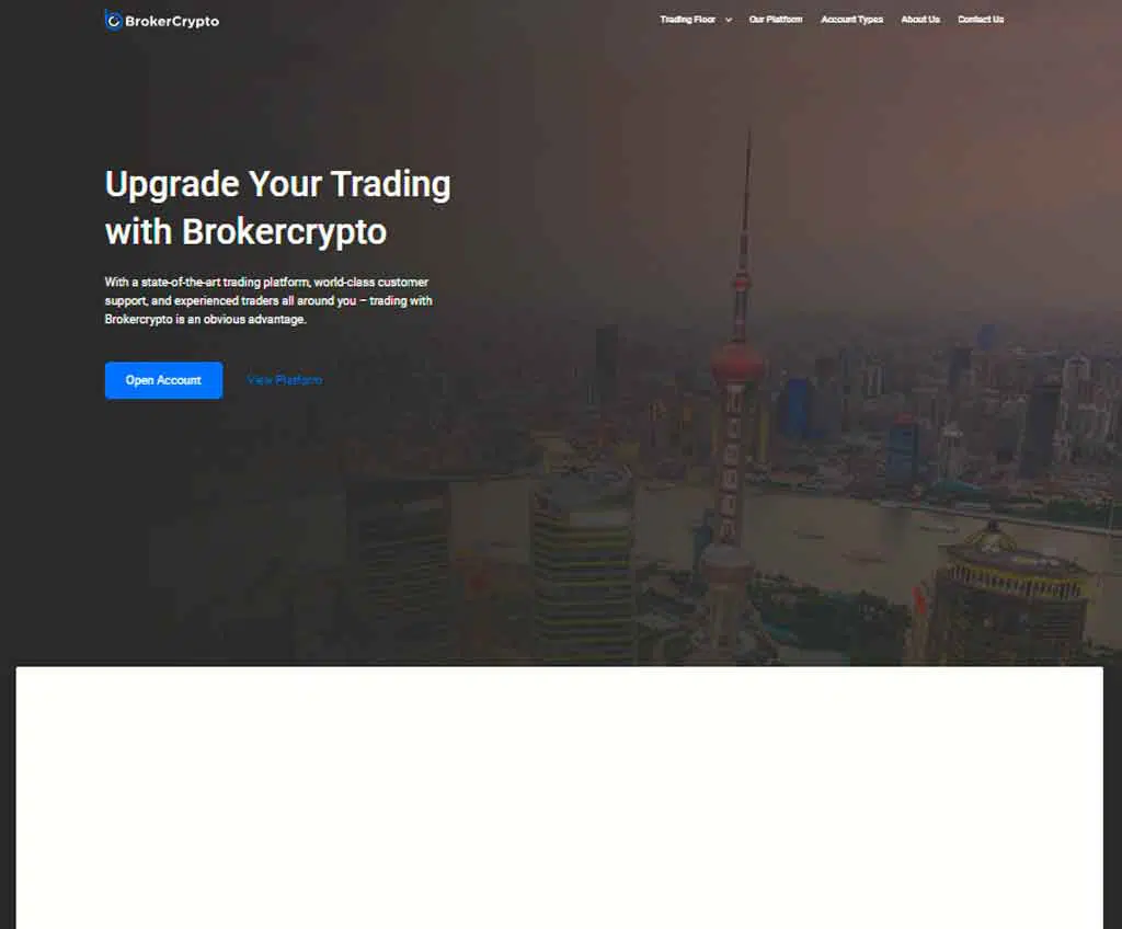 Página web de BrokerCrypto