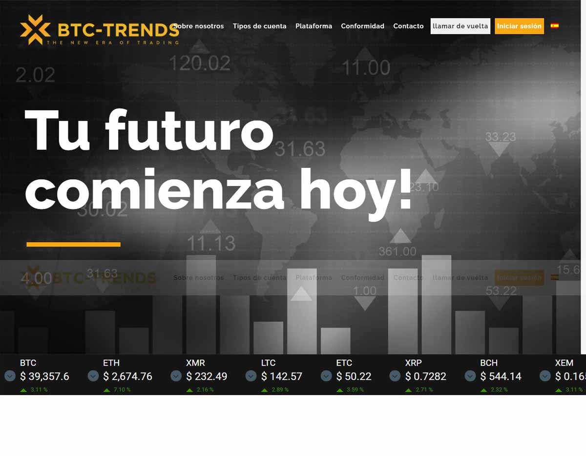 Página web de BTC-Trends