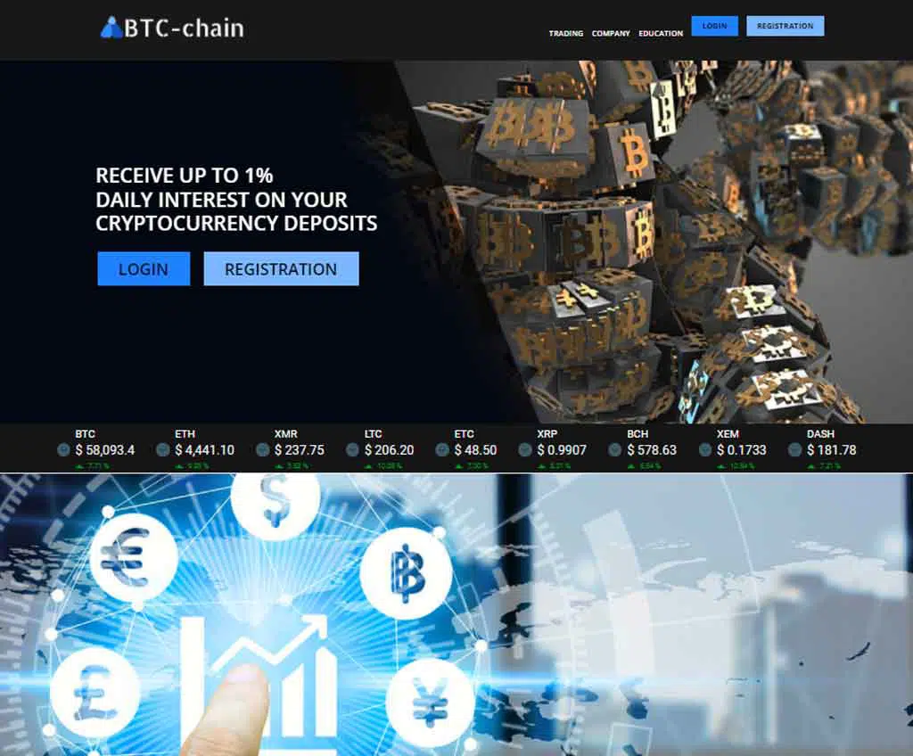 Página web de BTC-Chain