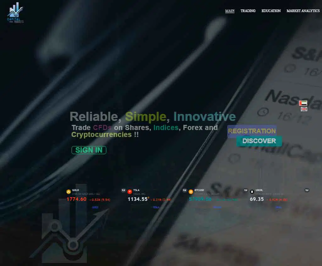Página web de Capital Markets Trade
