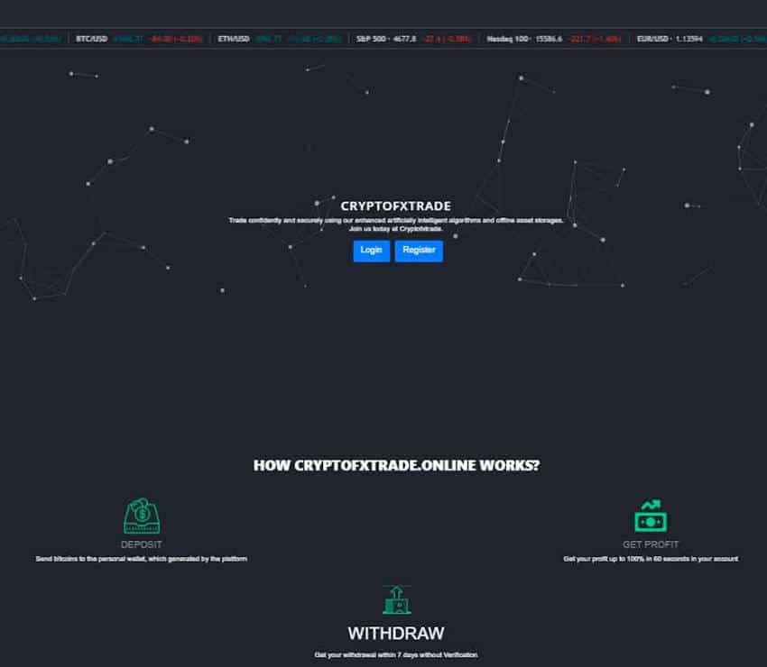 Página web de Cryptofxtrade