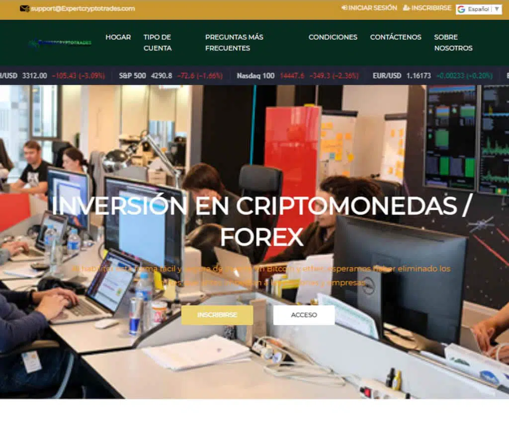 Página web de Expertcryptotrades