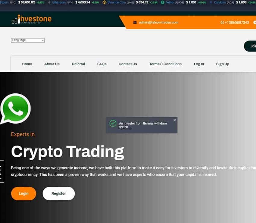 Página web de Falcon-trades.com