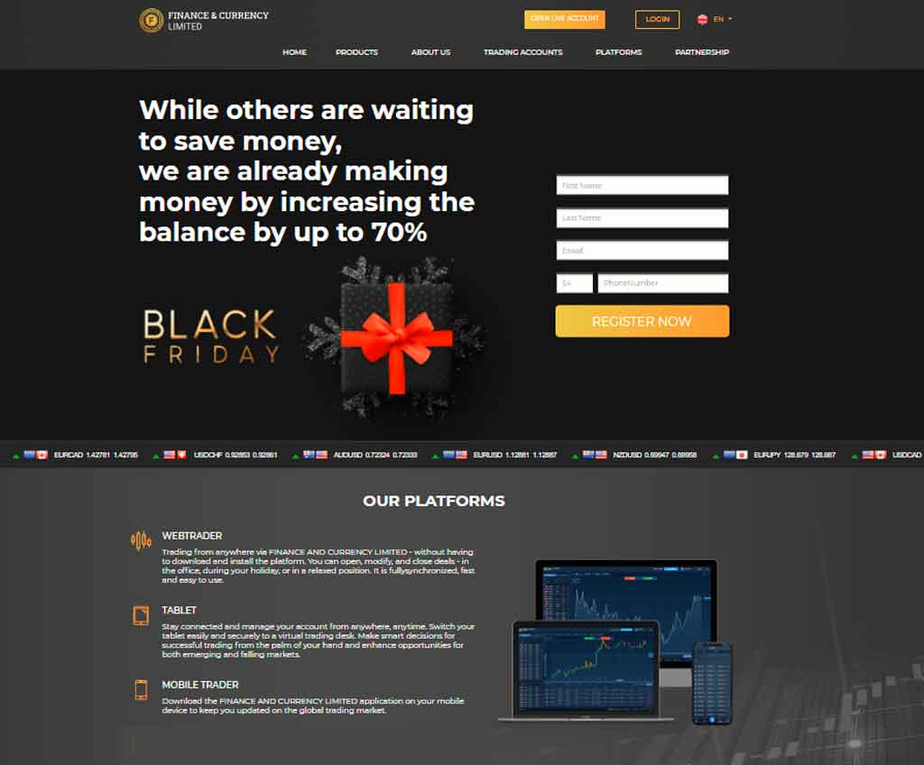 Página web de FINANCE AND CURRENCY LIMITED