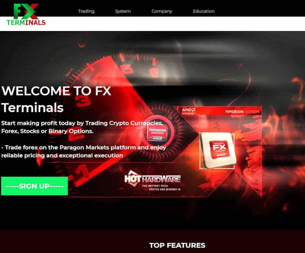 Página web de FX Terminals