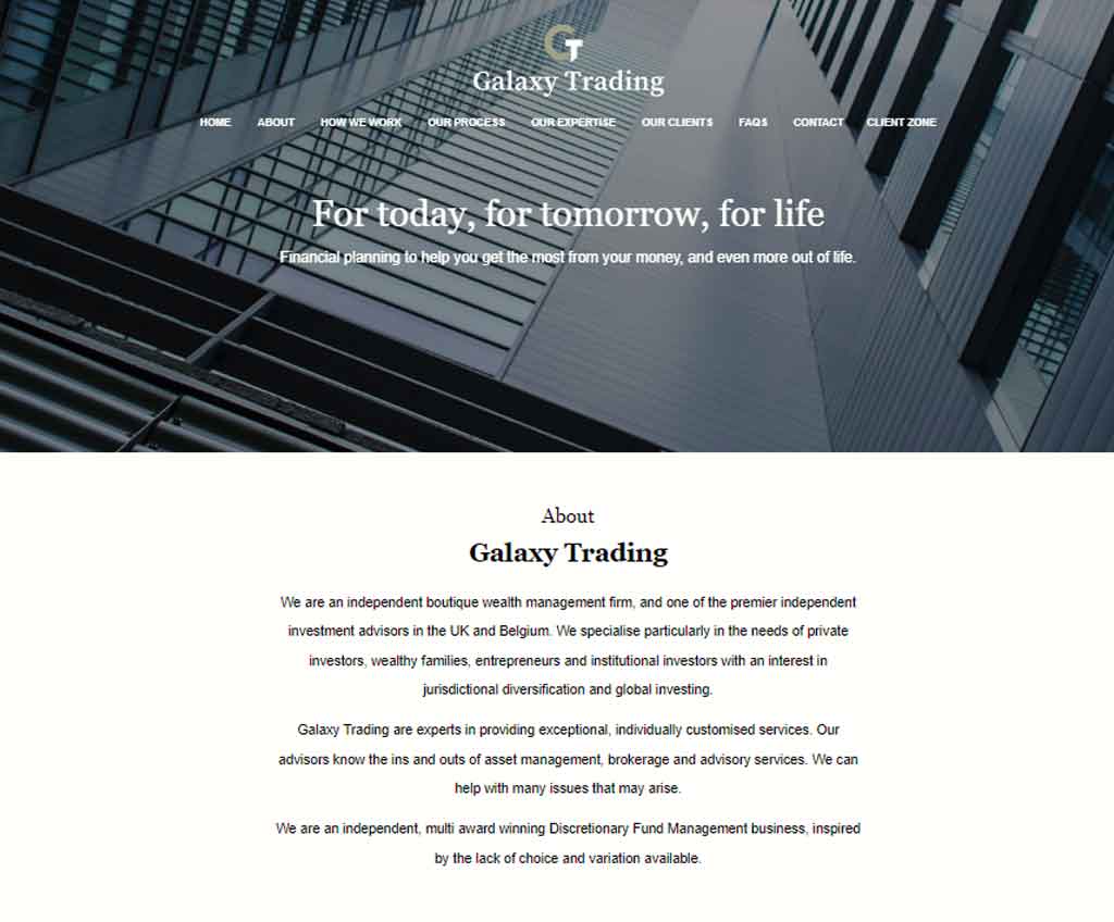 Página web de Galaxy Trading