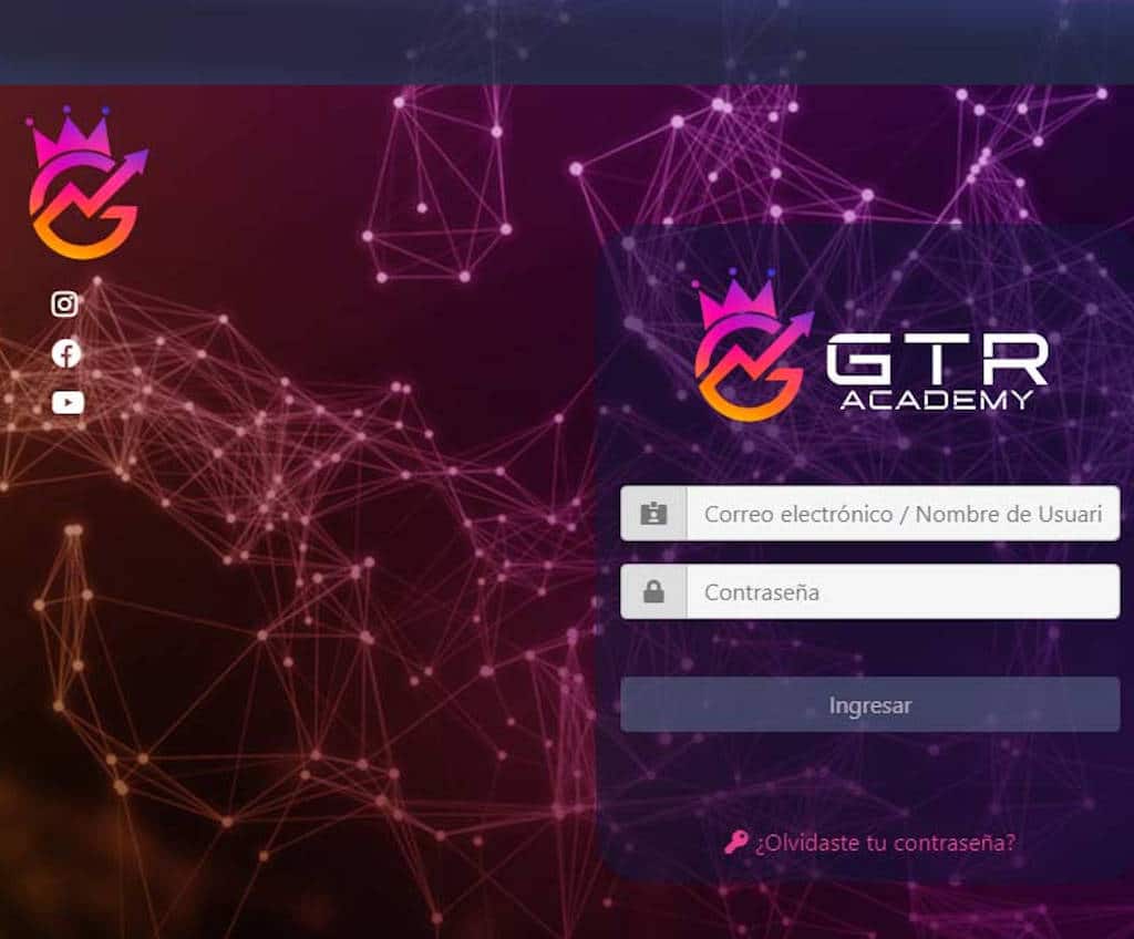 Página web de GTR Academy
