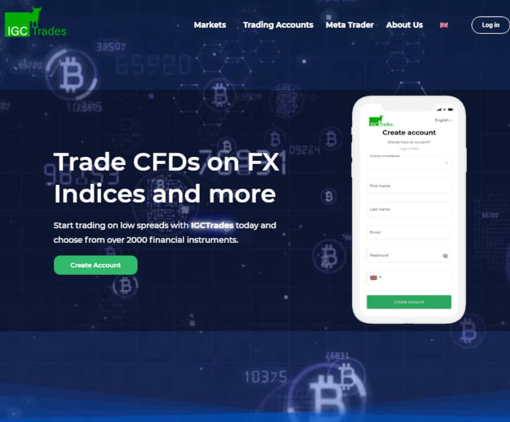 Página web de IGC Trades