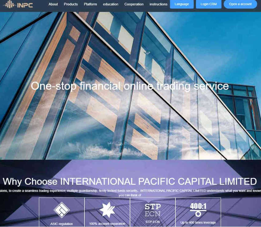 Página web de INTERNATIONAL PACIFIC CAPITAL