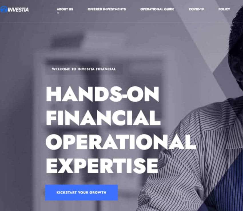 Página web de Investia Financial