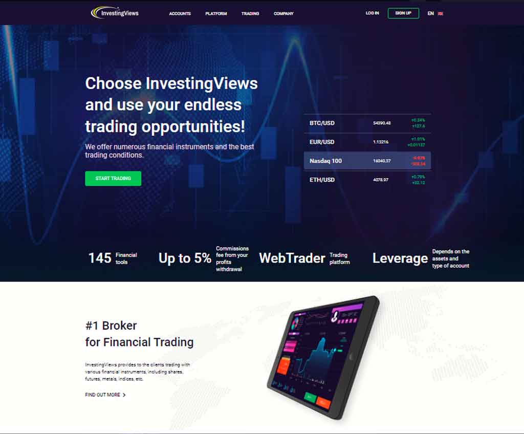 Página web de InvestingViews