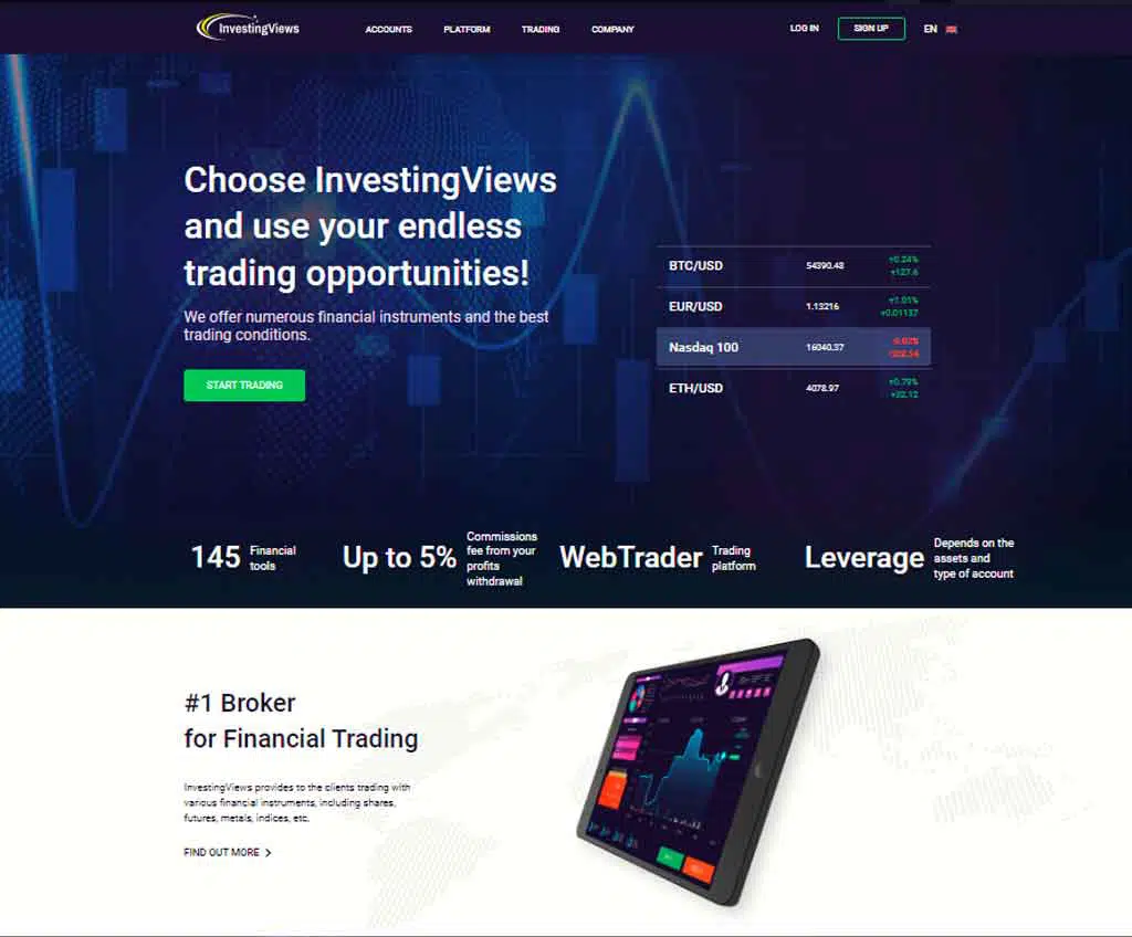 Página web de InvestingViews