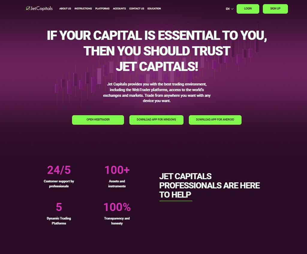 Página web de Jet Capitals