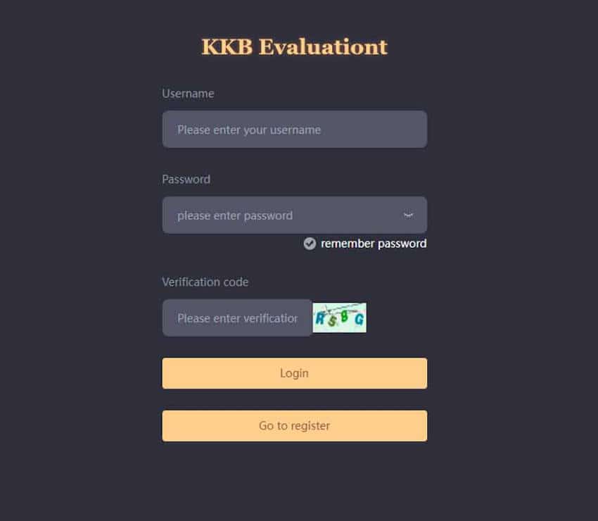 Página web de KKB Evaluationt