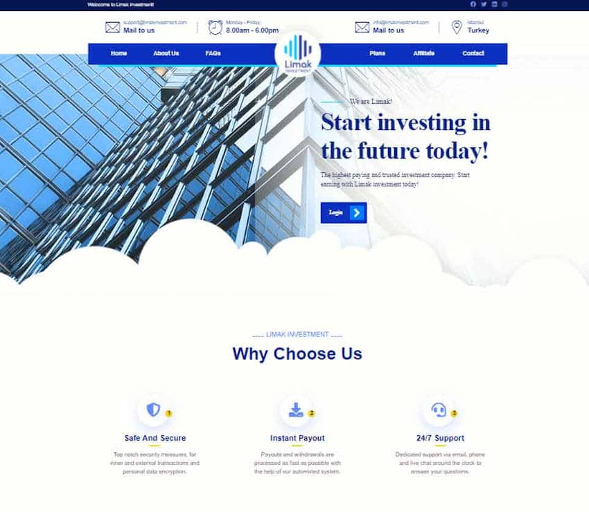 Página web de Limak investment