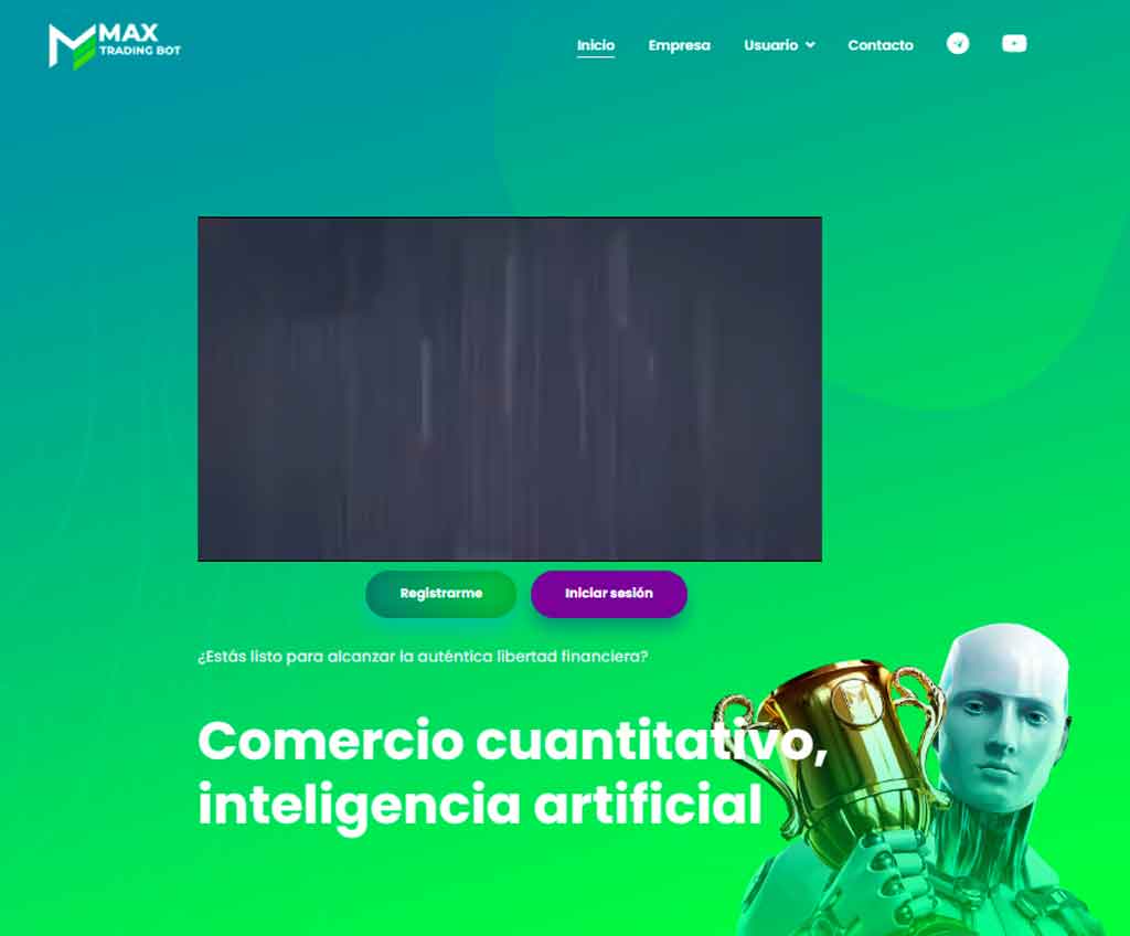 Página web de Max Trading Bot