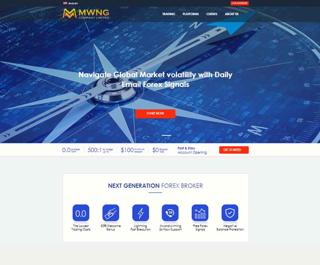Página web de MWNG Company Limited