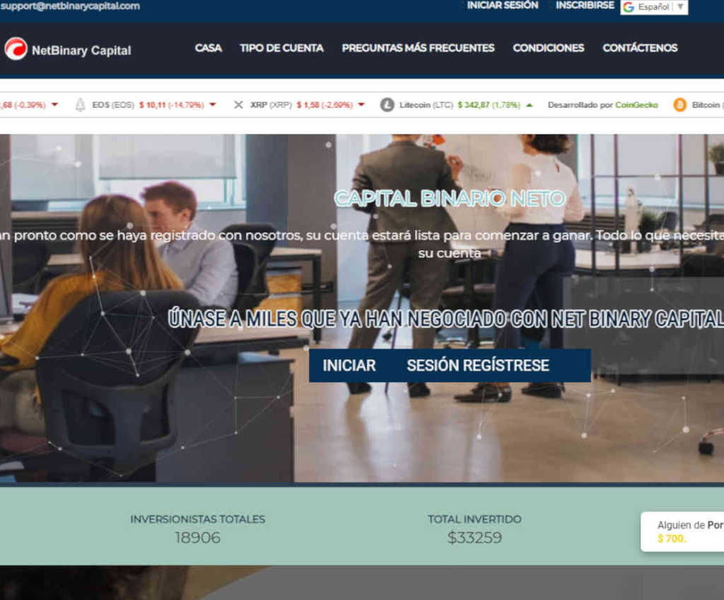 Página web de NetBinary Capital