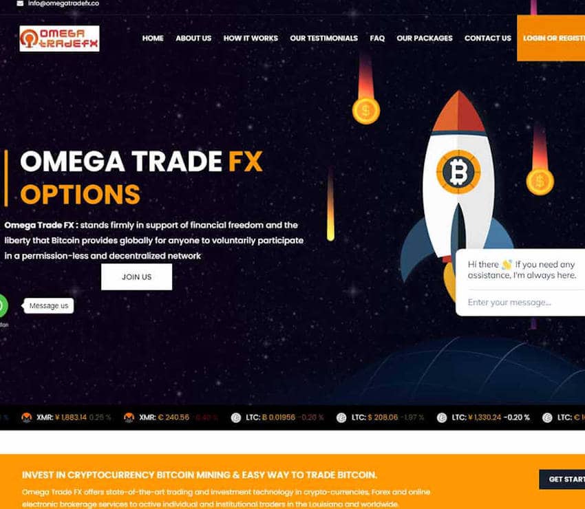 Página web de Omega Trade Fx