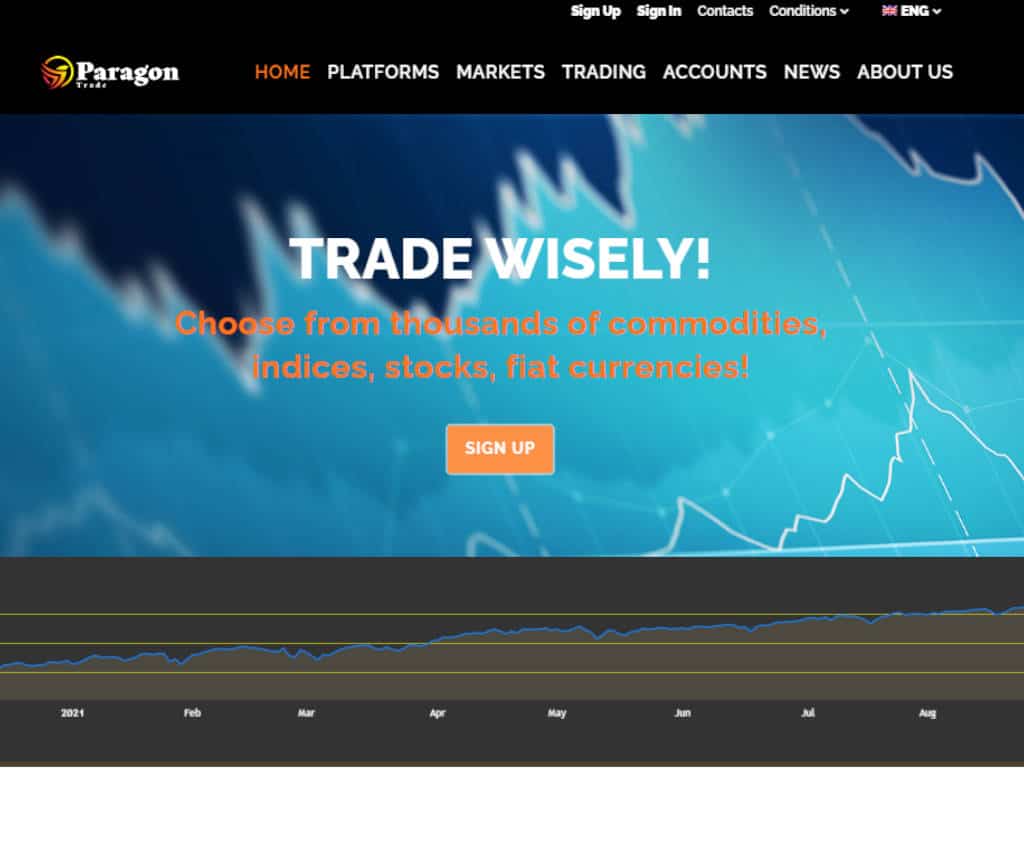 Página web de Paragon-Trade