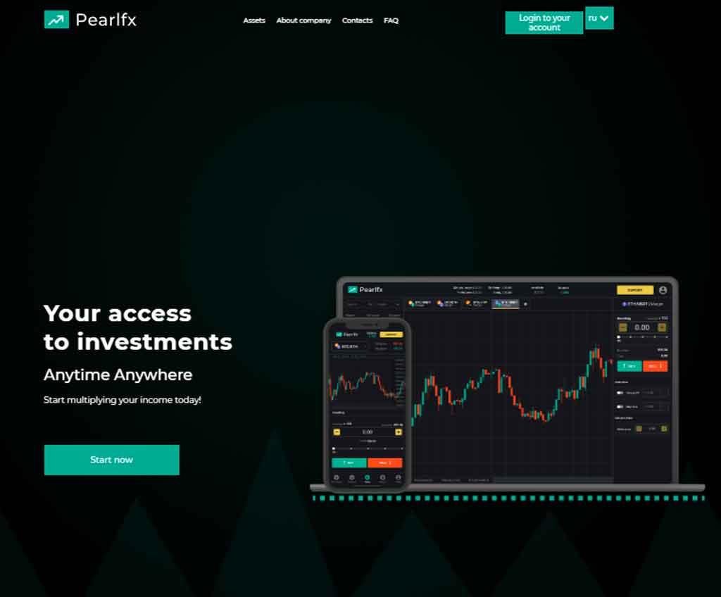 Página web de PearlFX