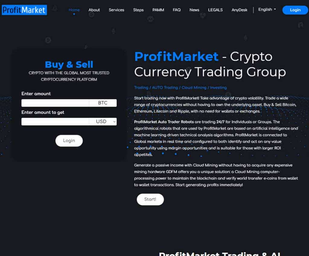 Página web de ProfitMarket
