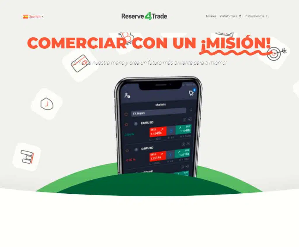 Página web de Reserve4Trade