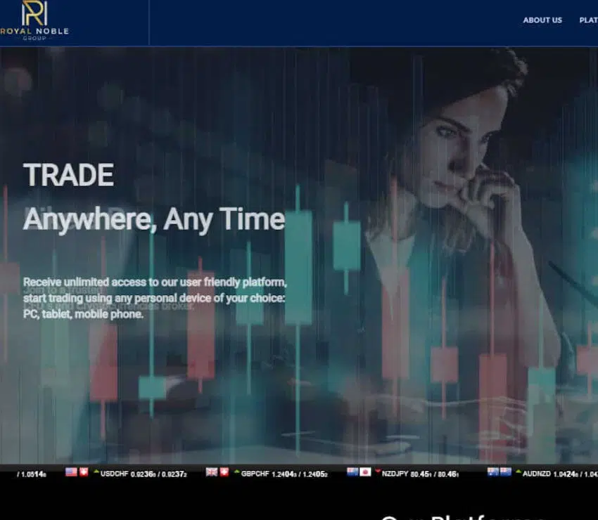 Página web de Royal Noble Group