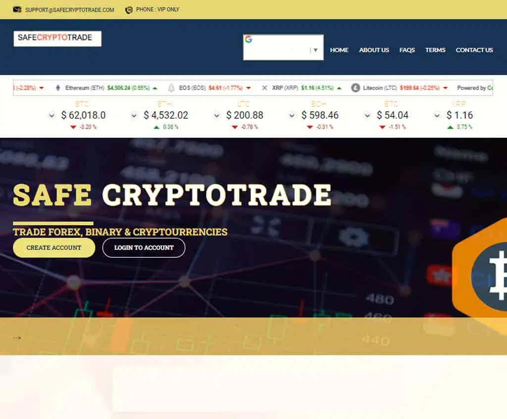 Página web de SAFECRYPTOTRADE