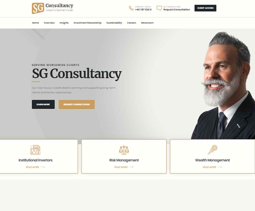 Página web de SG Consultancy